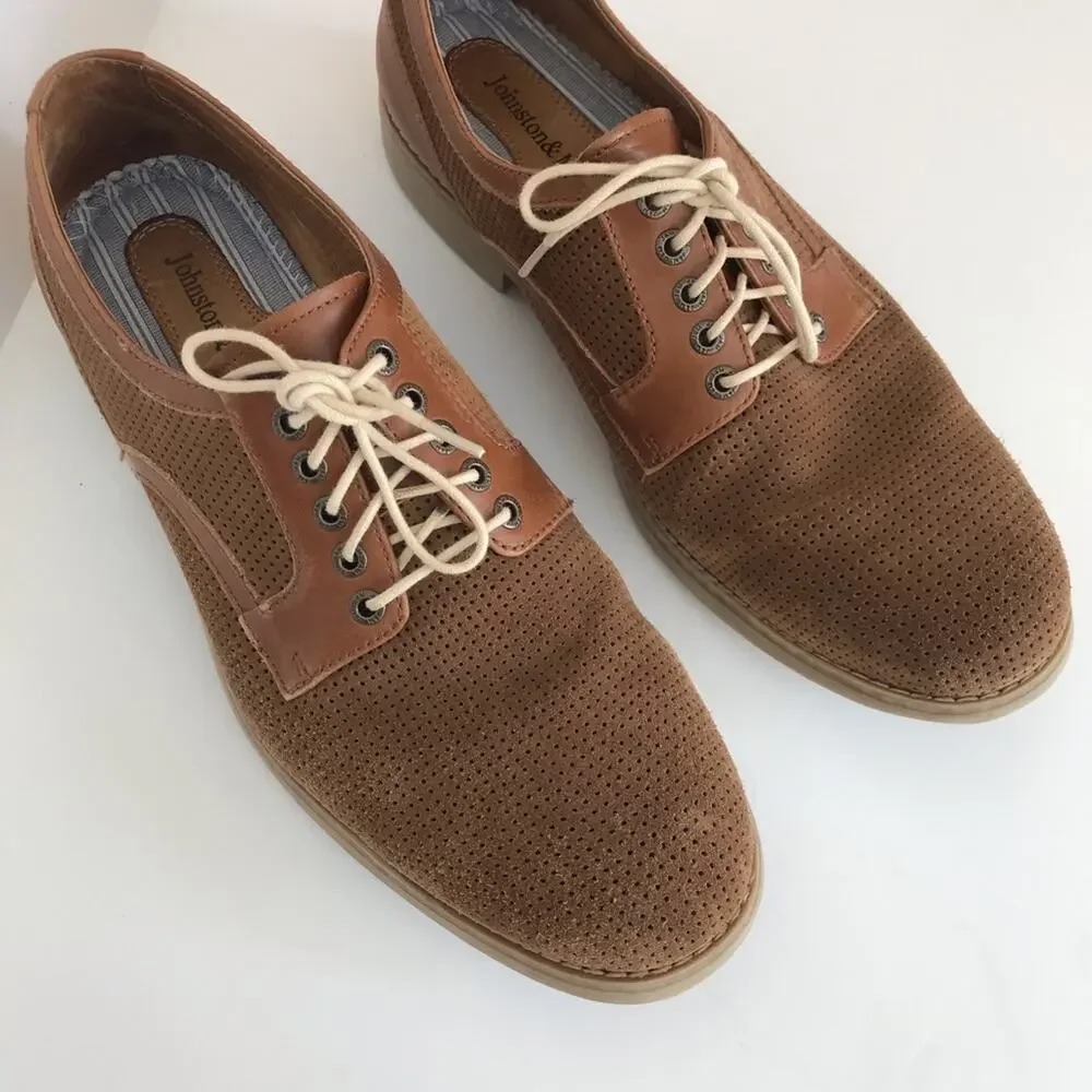 Johnston & Murphy Leather Oxford Tan Suede